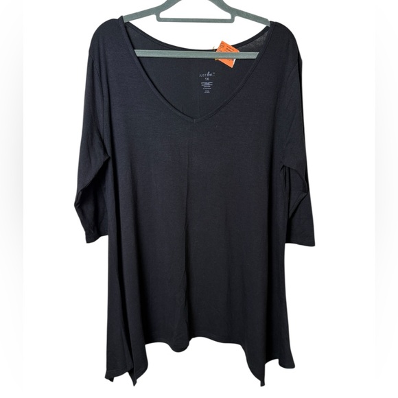 Just Be Black V-Neck Tunic Top - Picture 1 of 2